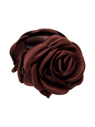 Pico Small Satin Rose Claw Chocolate
